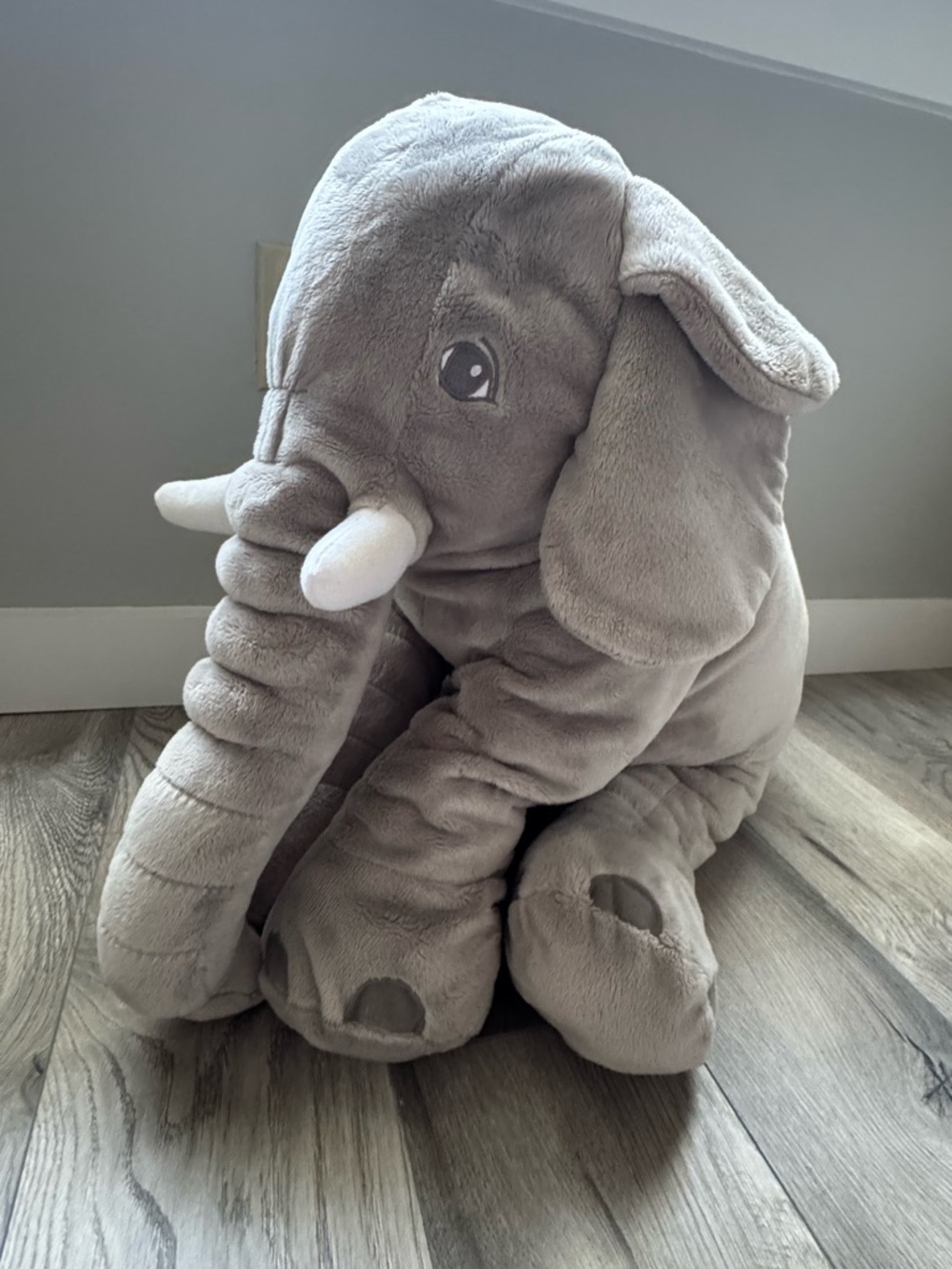 Soft Gray Elephant Plush Toy